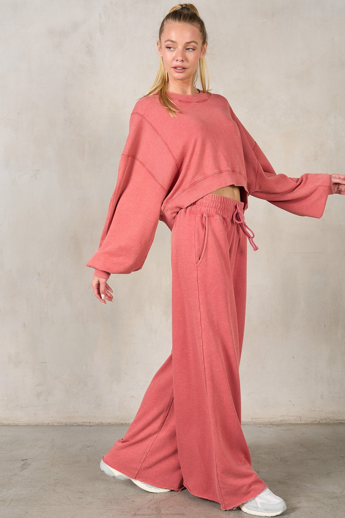 MATCHING RIB WITH WIDE LEG SET
