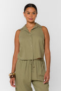 ROSELLE OLIVE SLEEVELESS TOP