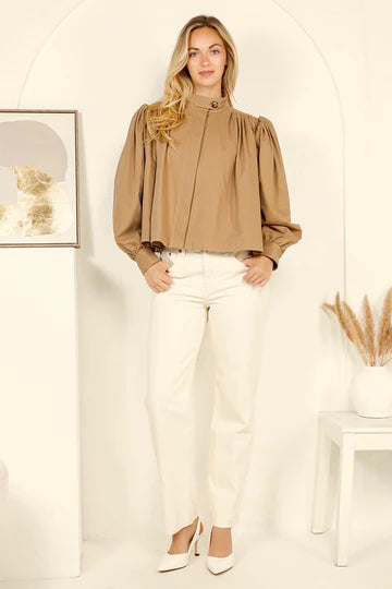 CHLOE CROPPED TAUPE JACKET