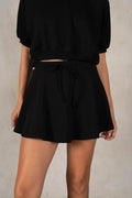 BLACK NEOPRENE SKIRT