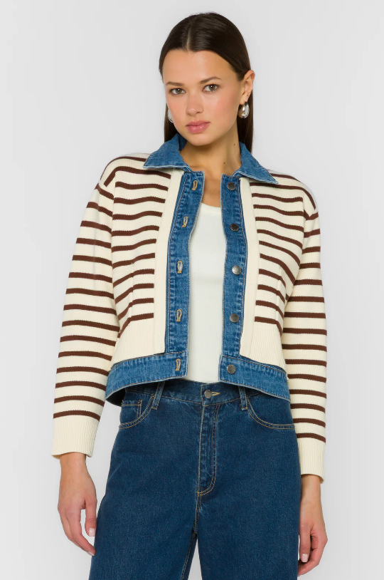FRANNY STRIPED DENIM JACKET
