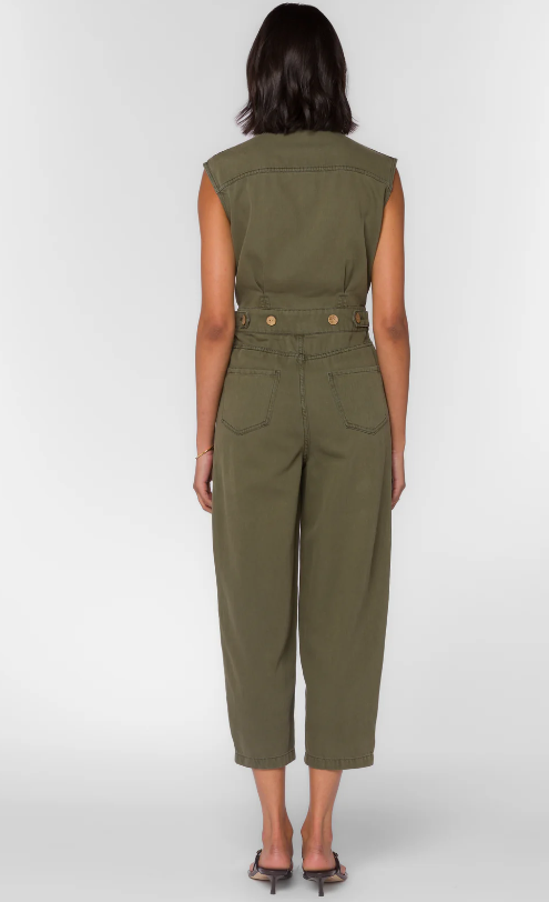MAGGIE OLIVE SLEEVELESS JUMPSUIT