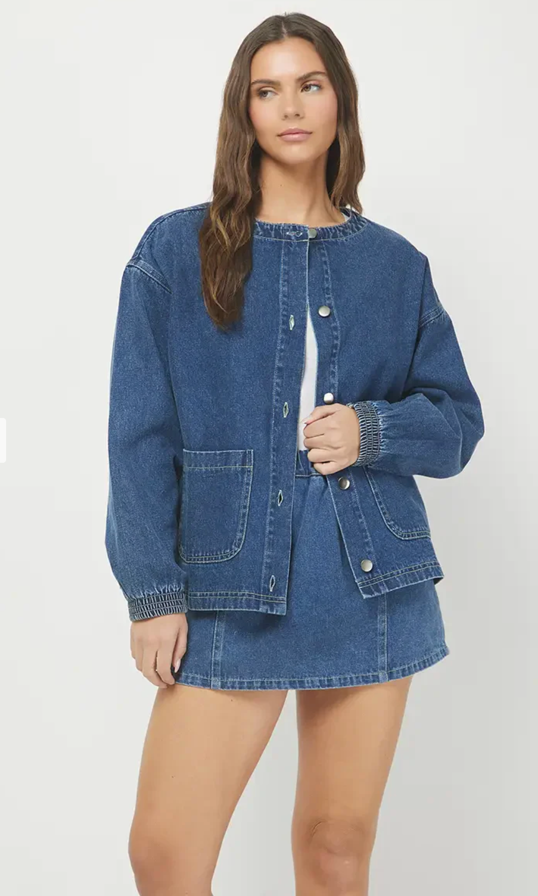 INDIGO WASHED DENIM SKORT