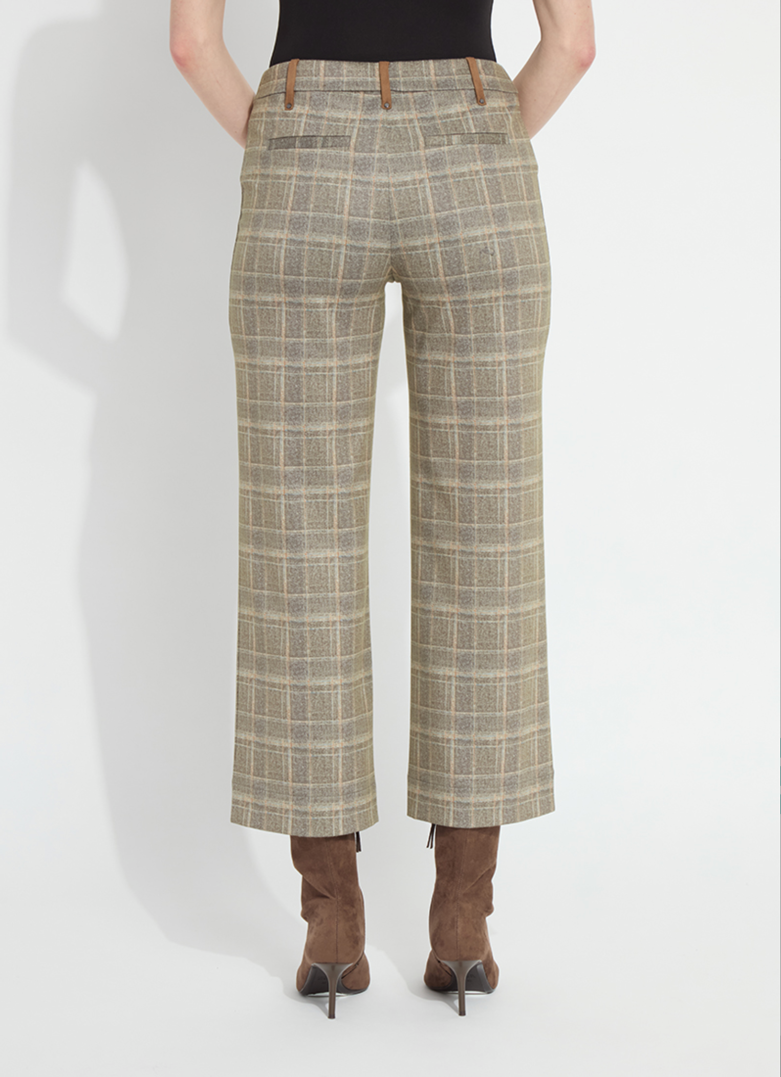 LYSSE PLAID GREEN CROP PANT