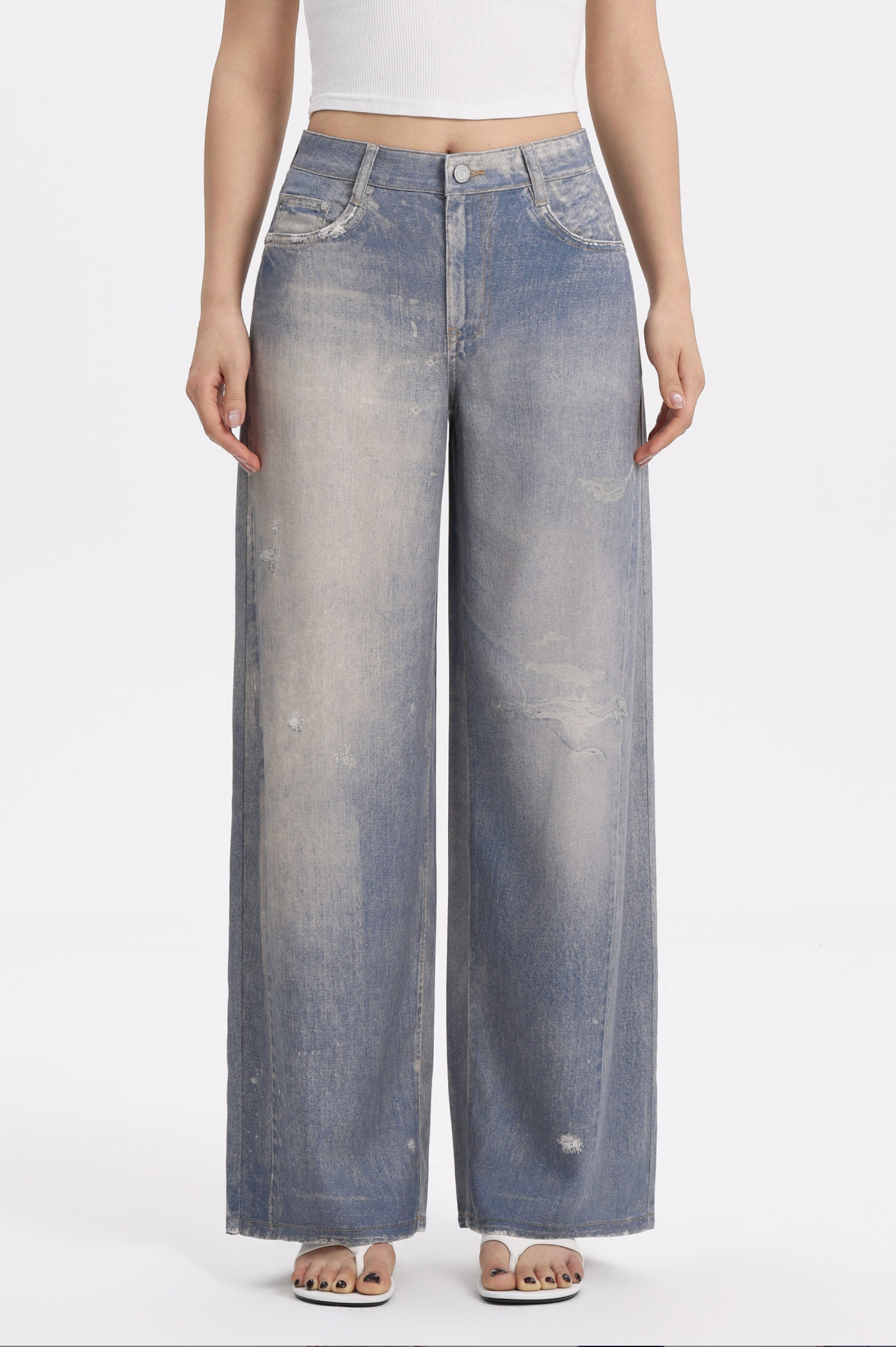 BAYEAS SEOUL MID RISE WIDE LEG JEAN