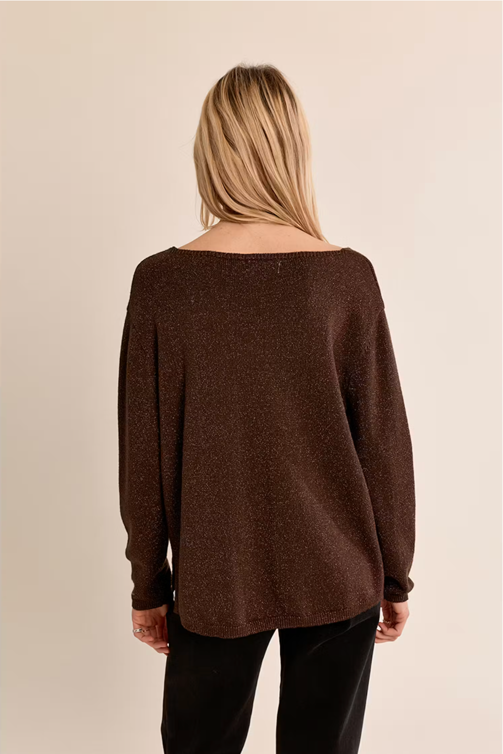 SPARKLE KNITTED CHOCO SWEATER