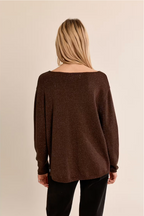SPARKLE KNITTED CHOCO SWEATER