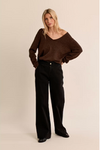 SPARKLE KNITTED CHOCO SWEATER