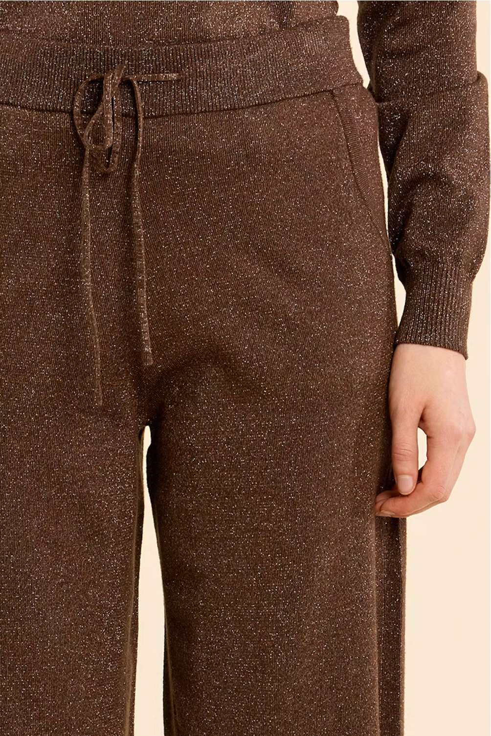 SPARKLE KNITTED CHOCO PANT