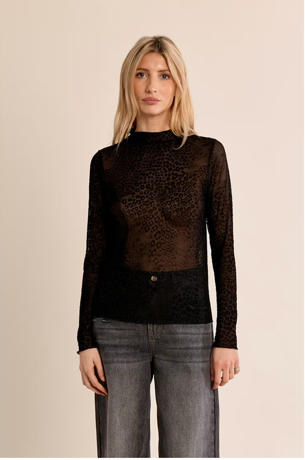 LEOPARD BLACK KNITTED UNDERSWEATER