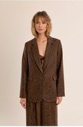LEOPARD CHOCOLATE BLAZER