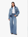 GEMMA DOUBLE WAISTBAND DETAIL WIDE LEG JEAN