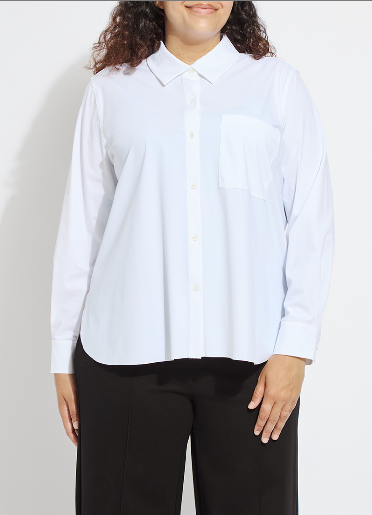 LYSSE SCHIFFER 2.0 WHITE BUTTON DOWN SHIRT