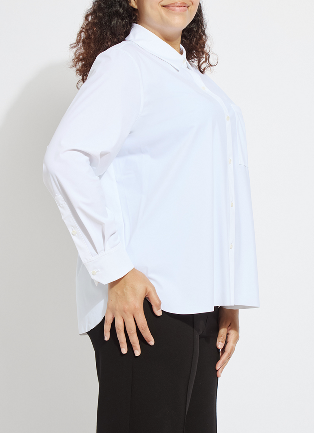 LYSSE SCHIFFER 2.0 WHITE BUTTON DOWN SHIRT