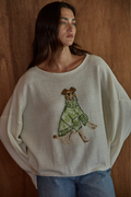 LITTLE FRIENDS GREEN KNIT DOG SWEATER