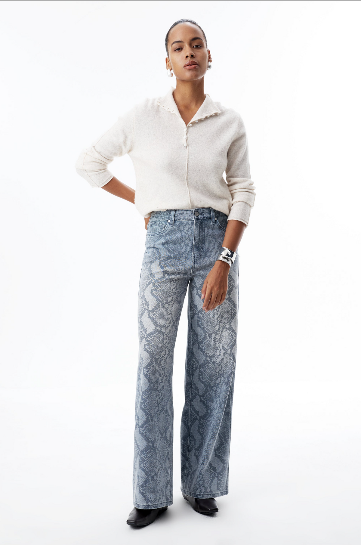NEW YORK SNAKE WIDE LEG JEAN BAYEAS