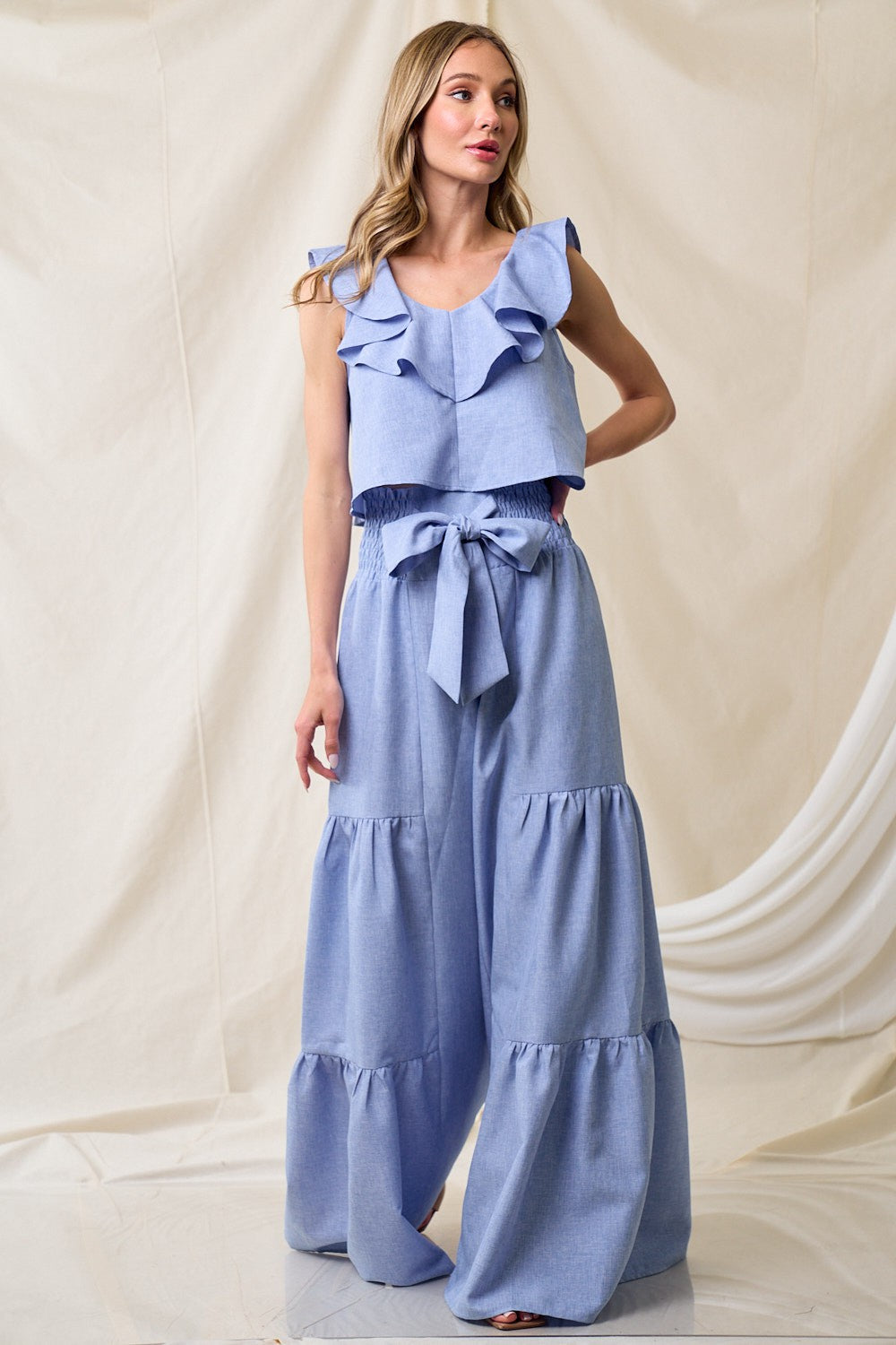 TIERED BLUE PANT