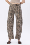 VERVET LEOPARD BARREL JEAN