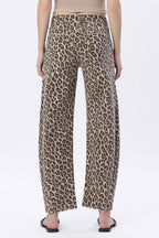 VERVET LEOPARD BARREL JEAN