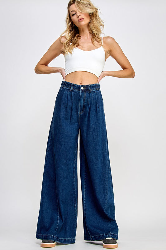 SUPER WIDE LEG DENIM TROUSERS