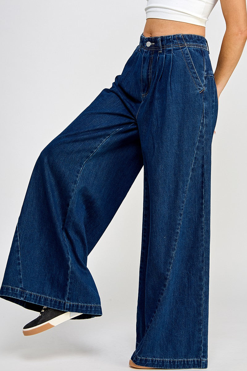 SUPER WIDE LEG DENIM TROUSERS