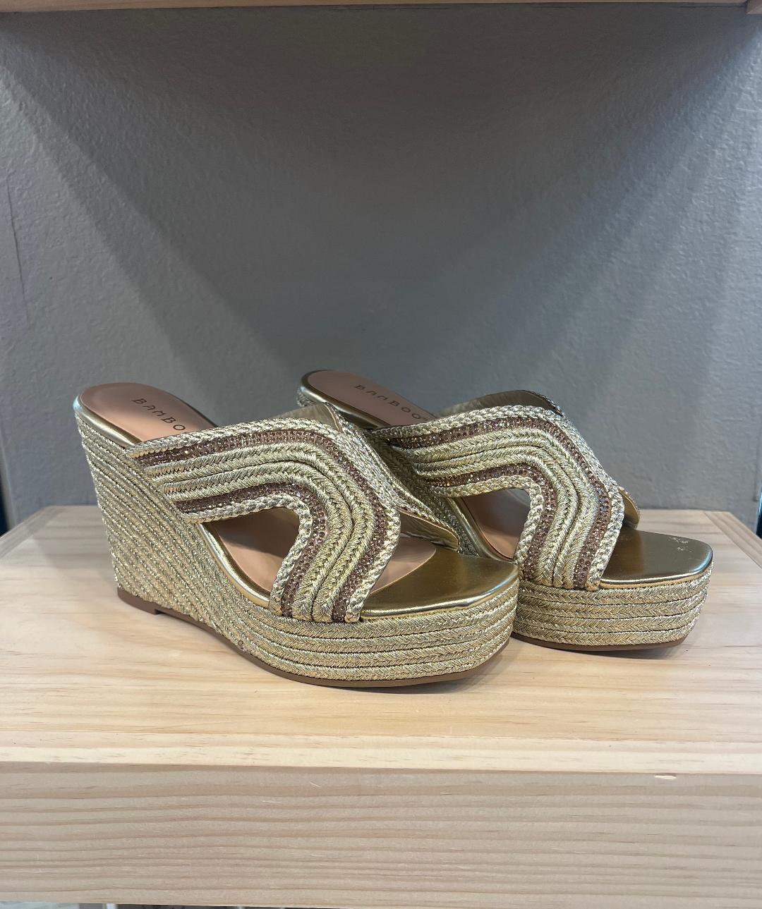 WOVEN RHINESTONE WEDGE