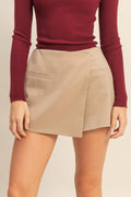 DARK TAUPE WRAP SKORT