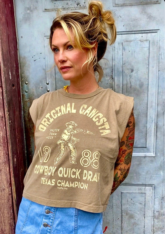 O.G BROWN MUSCLE TANK TEE
