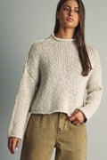WHITE TEA LS SWEATER TOP