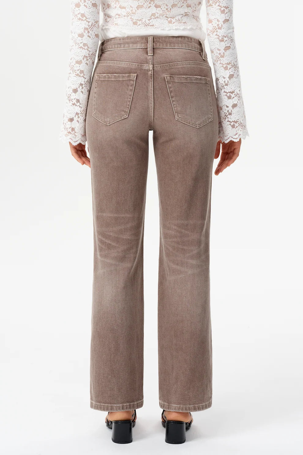 BAYEAS BRIAR MID RISE STRAIGHT LEG JEAN (COFFEE)
