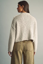 WHITE TEA LS SWEATER TOP