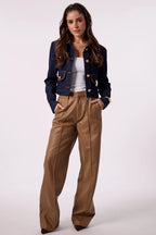 ANNABELLE CROPPED DENIM JACKET IN RINSE