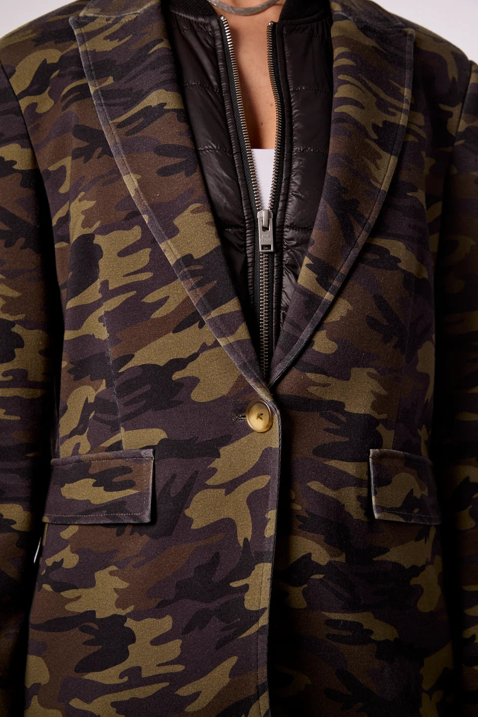 HELEN FIRESIDE BLAZER W/ PUFFER IN CAMO