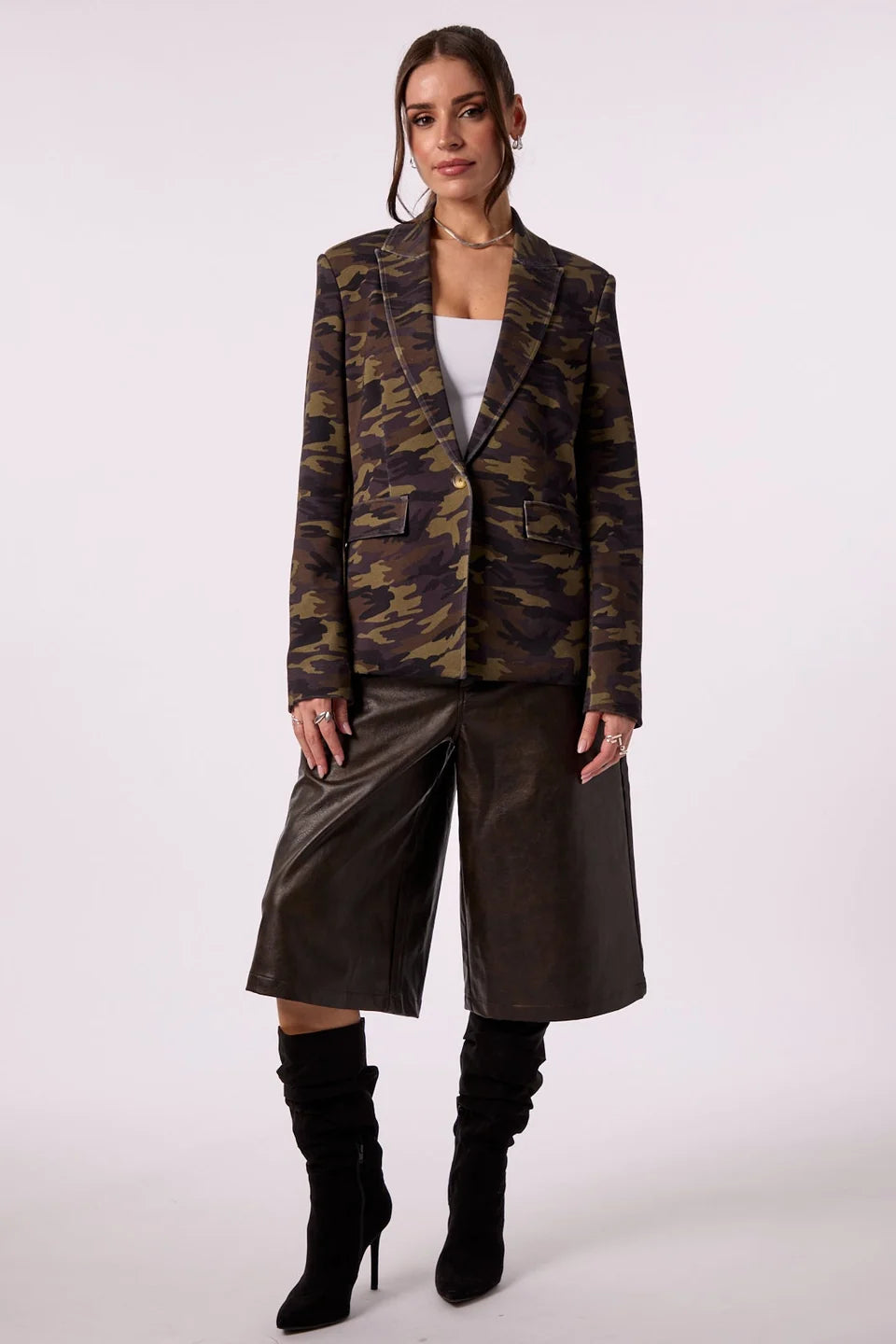 HELEN FIRESIDE BLAZER W/ PUFFER IN CAMO