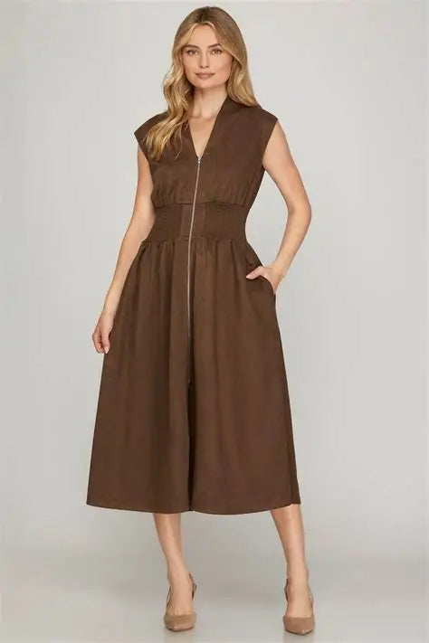 PERFECT FALL-TEMBER BROWN DRESS