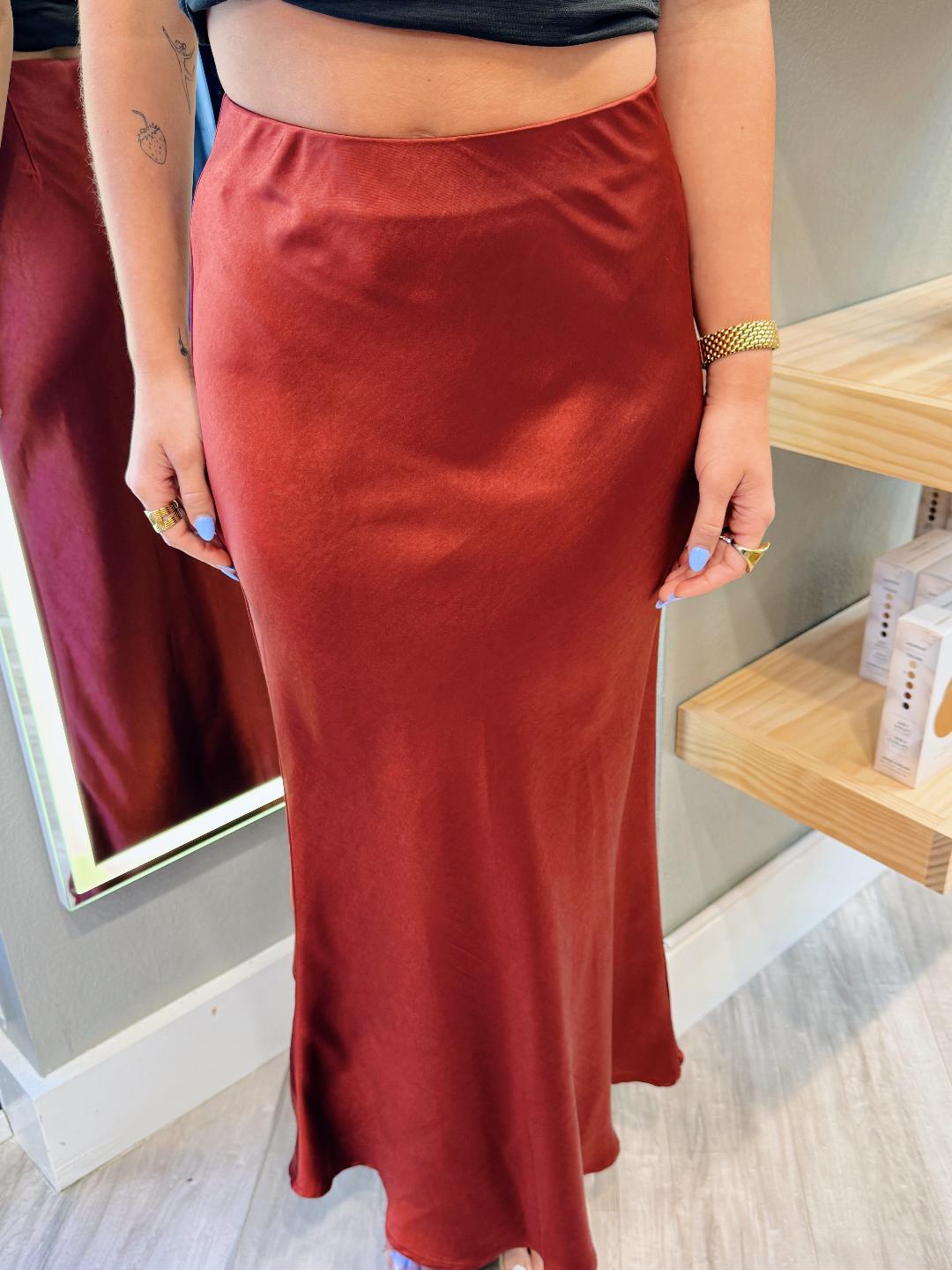 BURGANDY MAXI SKIRT
