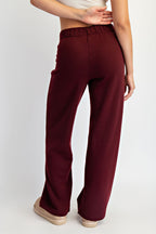 DK CHERRY FLEECE PLEATED PANT