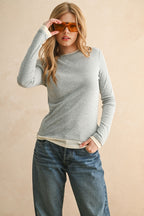 LIGHT WEIGHT GREY LS TOP