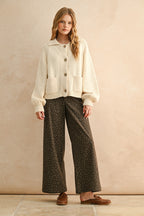 CACTUS SWEATER CARDIGAN BUTTON FRONT