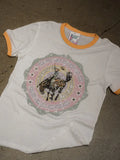 GINA COWBOY COLLEGE RINGER TEE
