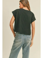 CUFFED SLEEVE TEE BLACK