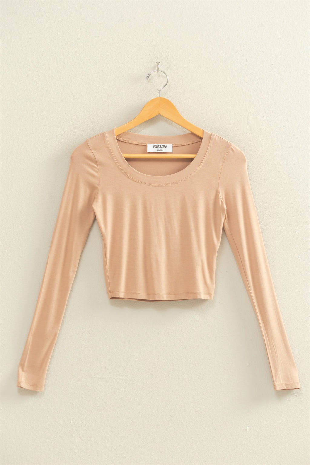 CROPPED SCOOP NECK LONG TEE