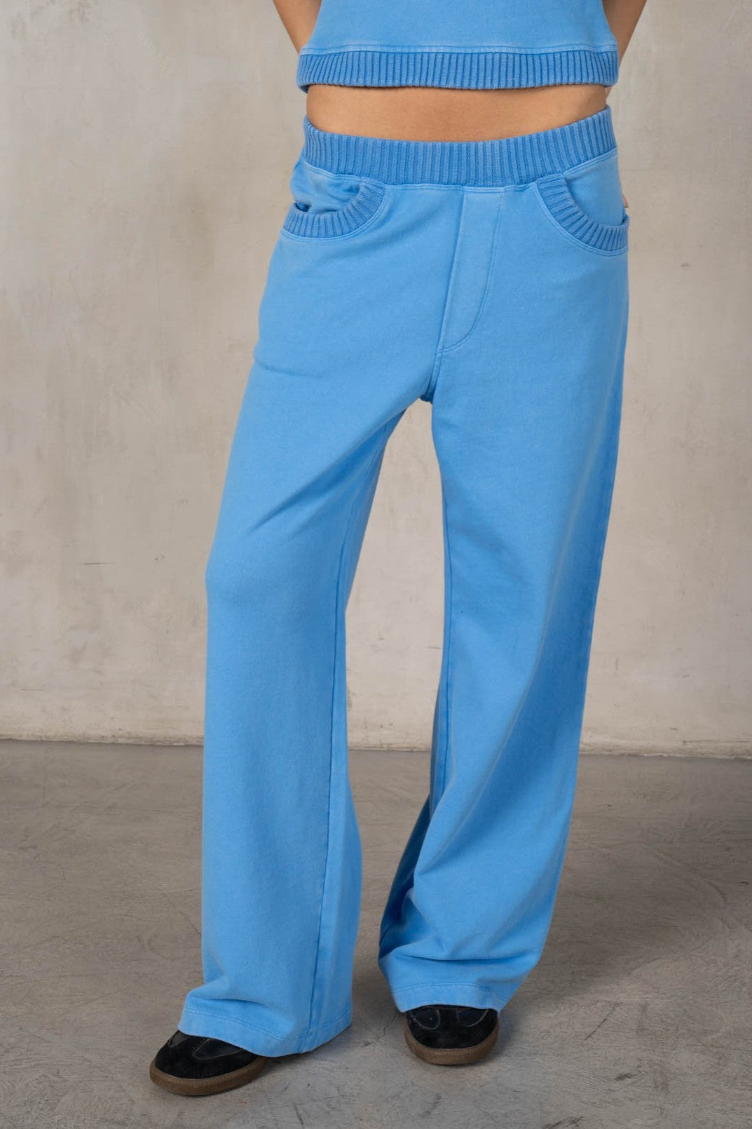 SONIC BLUE COTTON MIN. WASH PANTS