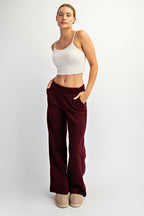 DK CHERRY FLEECE PLEATED PANT
