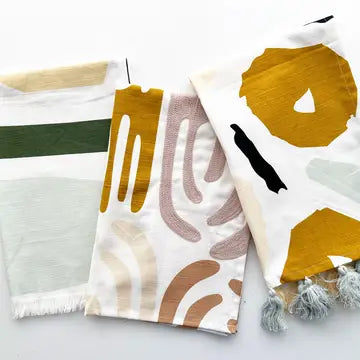 TEXTURED TEA TOWELS - RAW HEM