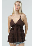 COFFEE GROUNDS SPAG STRAP CAMI TOP