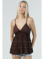 COFFEE GROUNDS SPAG STRAP CAMI TOP