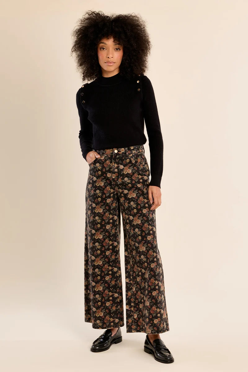 FLORAL DENIM PANT