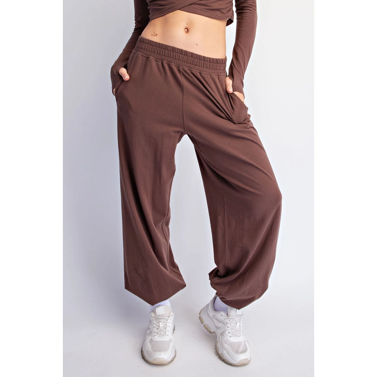 COTTON LYCRA JOGGER PANT MOCHA