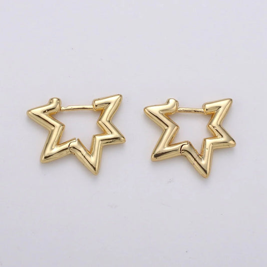 STAR HUGGIE EARRING 14K GOLD